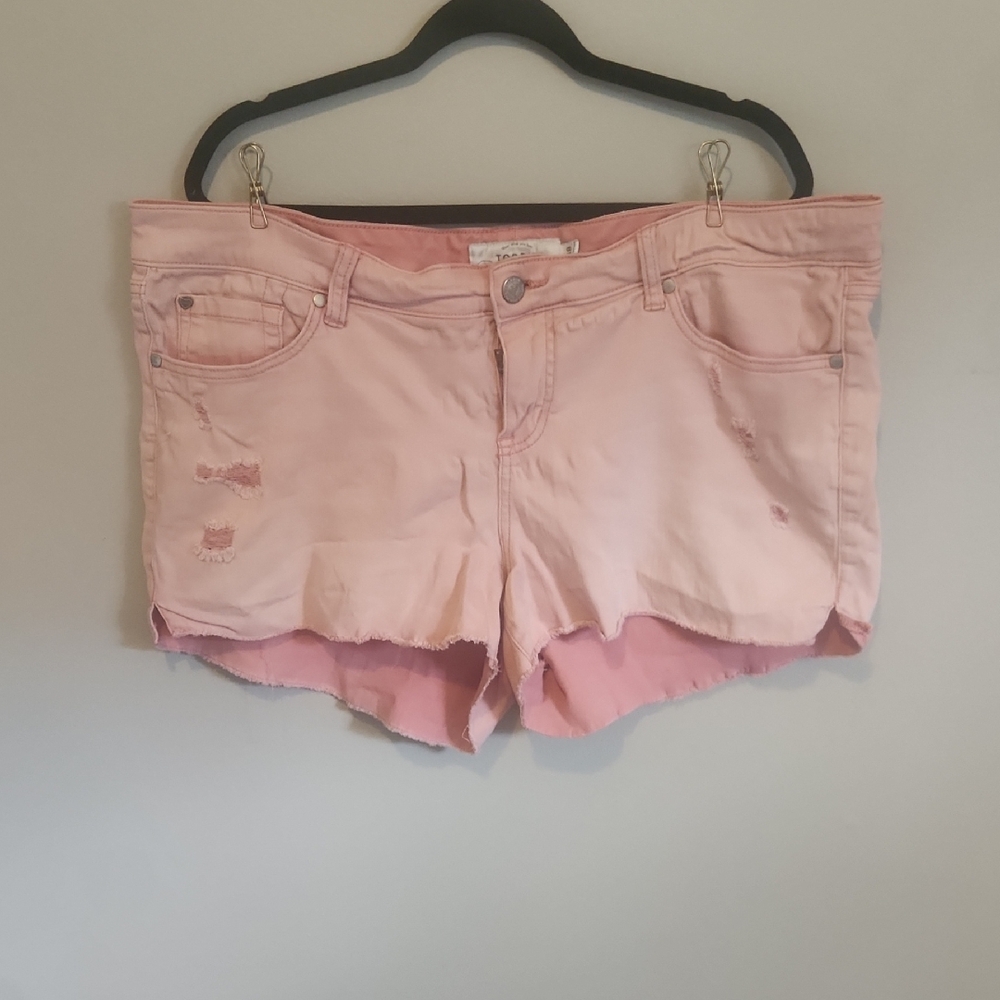 torrid Light Pink Distressed Denim Shorts